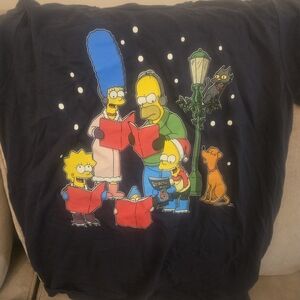 Old Navy Navy Blue The Simpsons Christmas Carol Graphic Tee